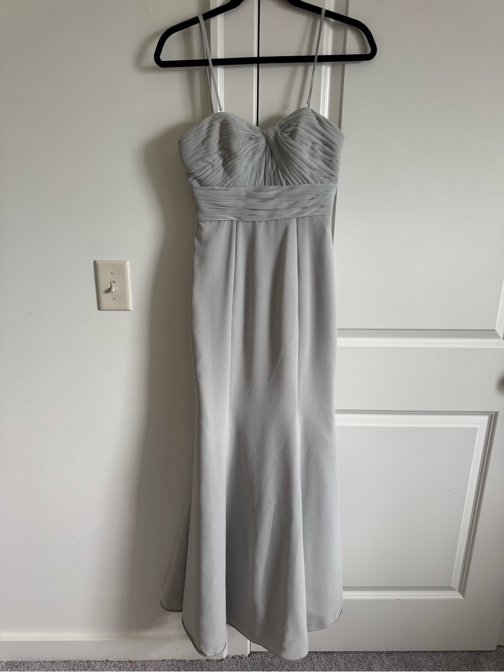 Wtoo Light Gray Strapless Ruched Sweetheart Evening Gown